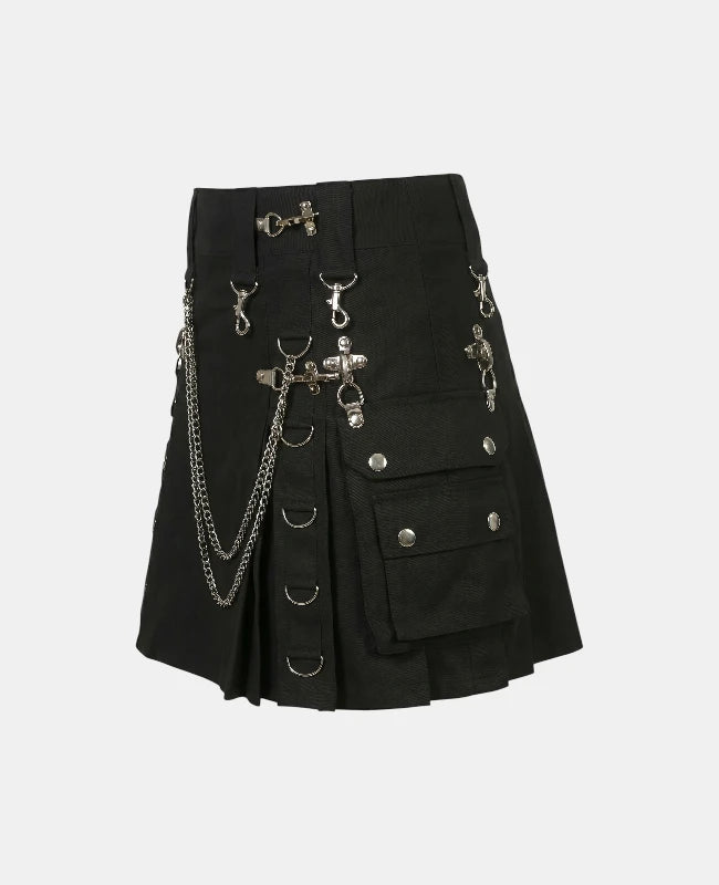 Women Grand Gothic Utility Kilt Left Side