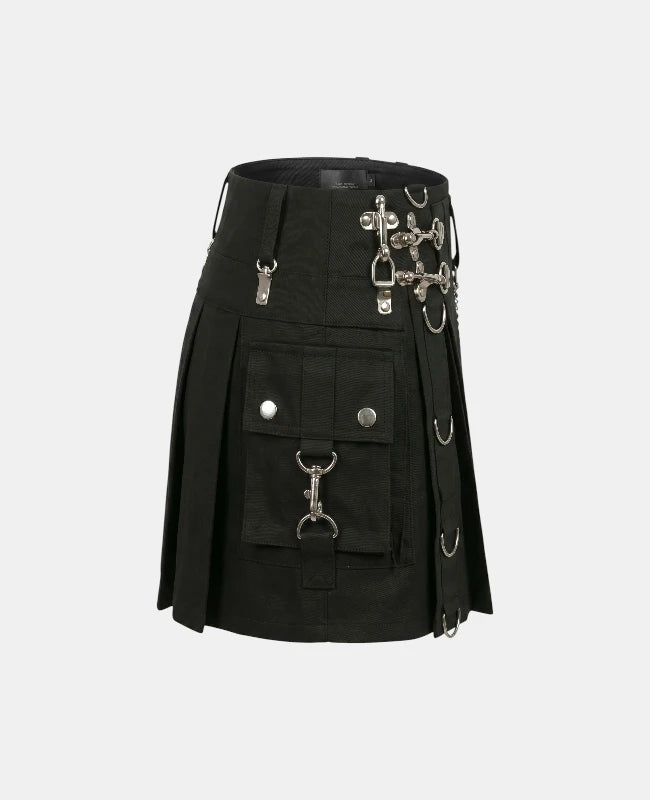 Women Grand Gothic Utility Kilt Right Side