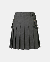 Women Italian Flag Black Denim Kilt Back