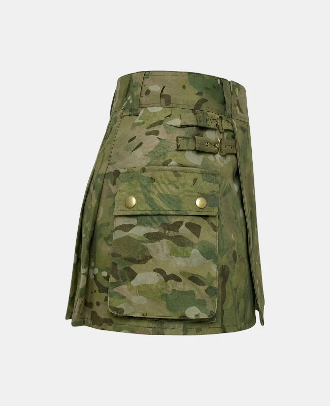Women Multicam Utility Tactical Kilt Right Side