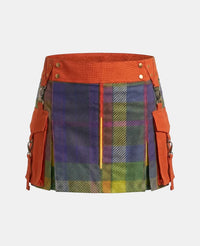Women Multicolor Rainbow Kilt Front