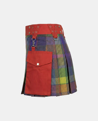 Women Multicolor Rainbow Kilt Left Side