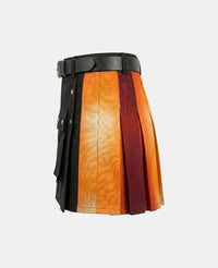 Women Rainbow Kilt with Gradient Side Panels Left Side