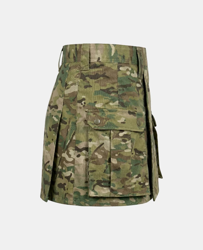 Women Scottish Camo Utility Kilt Right Side