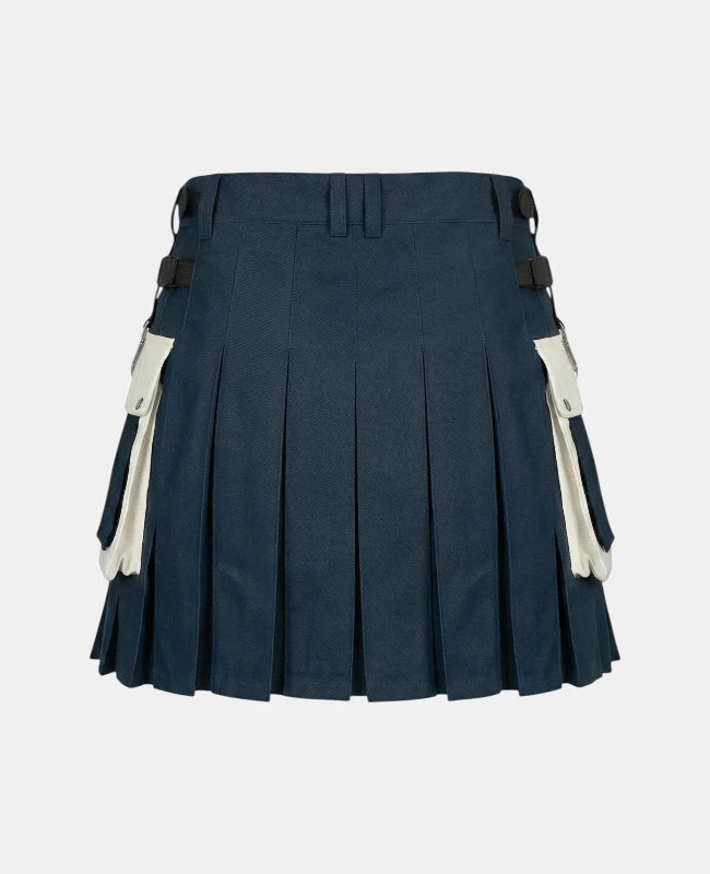Women Traditional Scotland Flag Utility Kilt Back