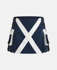Women Traditional Scotland Flag Utility Kilt Front