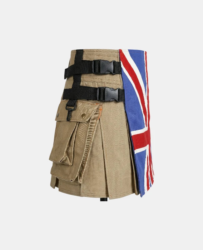 Women UK Flag Utility Kilt Right Side