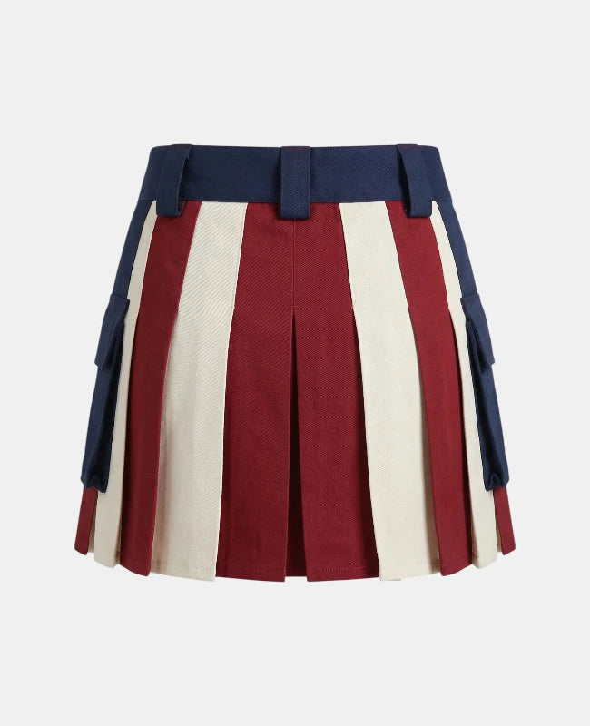 Women US Flag Utility Kilt Back