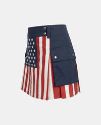 Women US Flag Utility Kilt Left Side