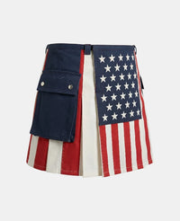 Women US Flag Utility Kilt Right Side
