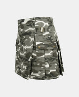 Women Urban Snow Camo Utility Kilt Left Side