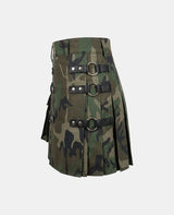 Women Woodland Camouflage Utility Kilt Left Side