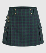 Women’s Black Watch Tartan Utility Kilt Front
